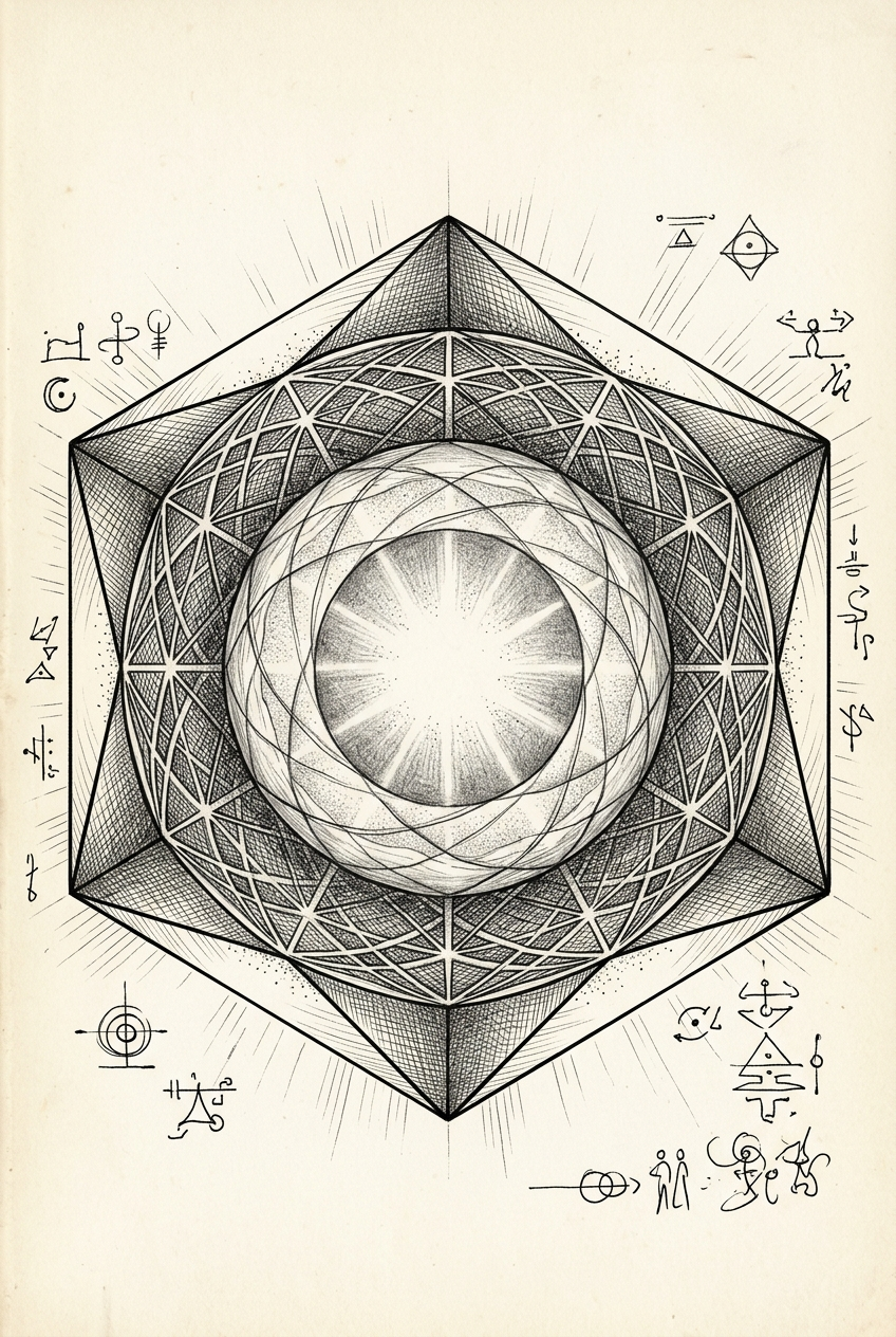Nested transparent shells around a bright luminous center